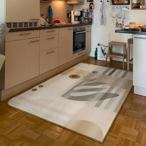"A rug that you can put in the kitchen. Great!"